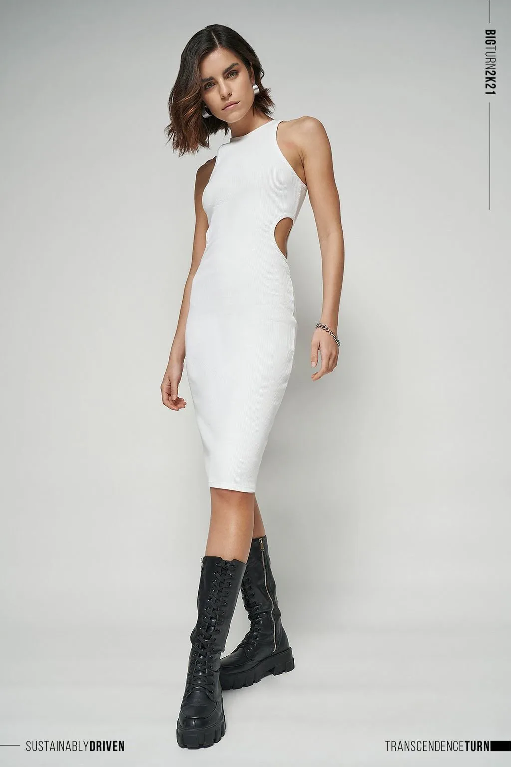 Limited Edition Cut Out Ribbed Midi Dress