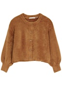 Sylvie brown cropped chenille cardigan: additional image