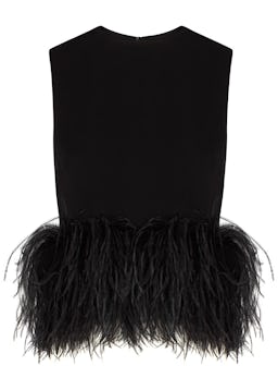 Dickinson black feather-trimmed top: additional image