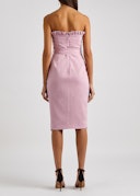 Pink strapless belted midi dress: additional image