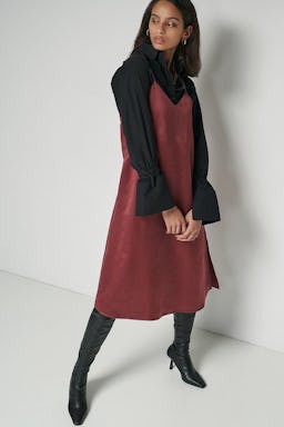100% Recycled Satin Slip Midi Dress: additional image