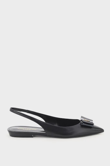 Saint Laurent Anais Slingback Flats With Bow: additional image