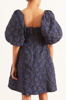 Puff Sleeve Bustier Dress in Navy: additional image