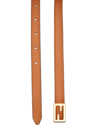 Brown logo leather wrap belt: additional image