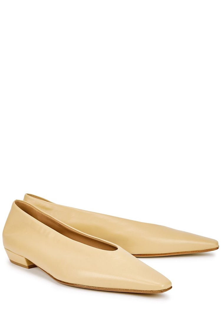 Almond cream leather flats: additional image