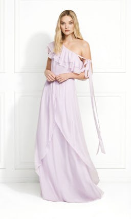 Susanna One Shoulder Ruffled Maxi Gown: additional image