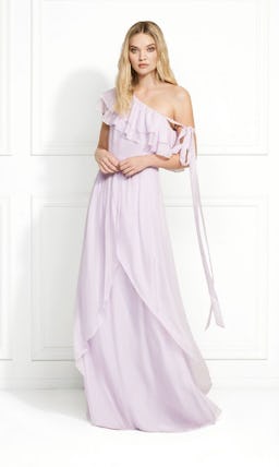 Susanna One Shoulder Ruffled Maxi Gown: additional image