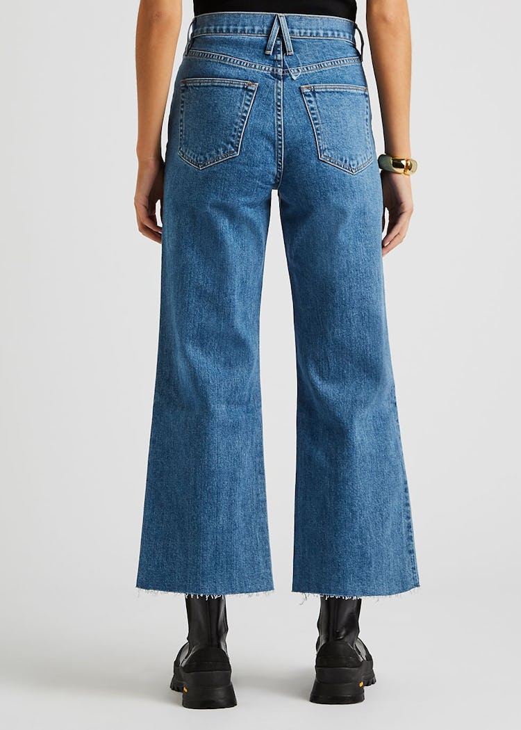 Grace blue wide-leg cropped jeans: additional image