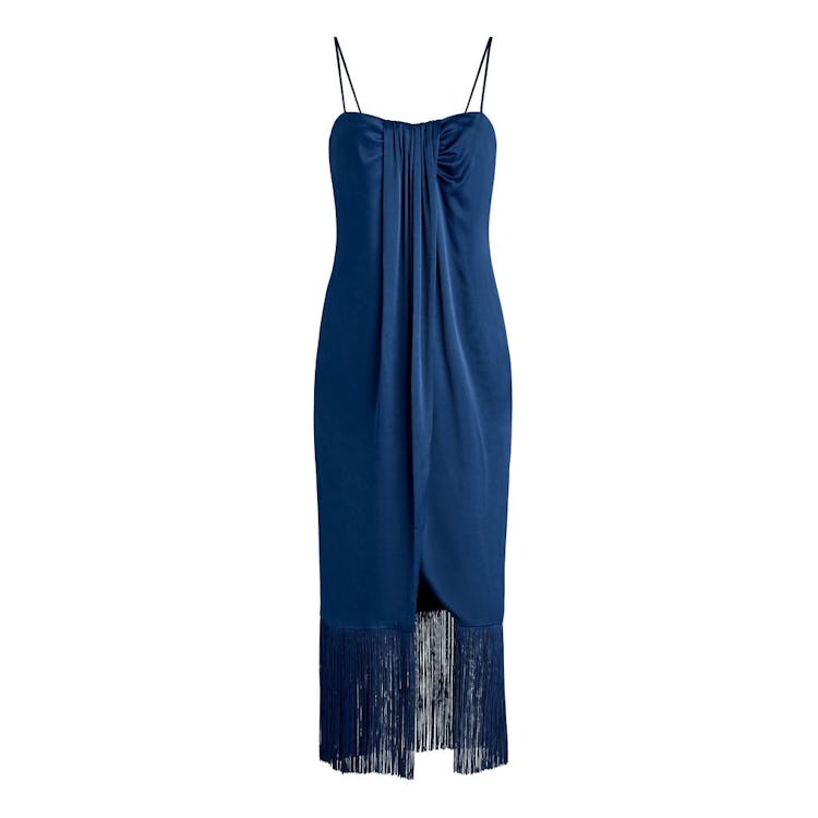 Brighton Wrap-Effect Fringed Midi Dress: additional image