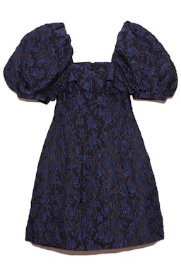 Puff Sleeve Bustier Dress in Navy: additional image