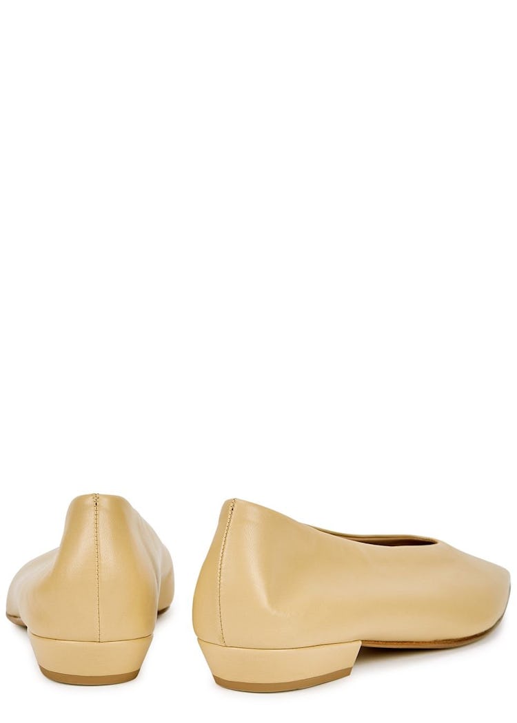 Almond cream leather flats: additional image