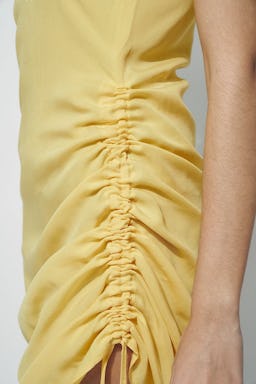 Asymmetric Drawstring Mini Dress: additional image