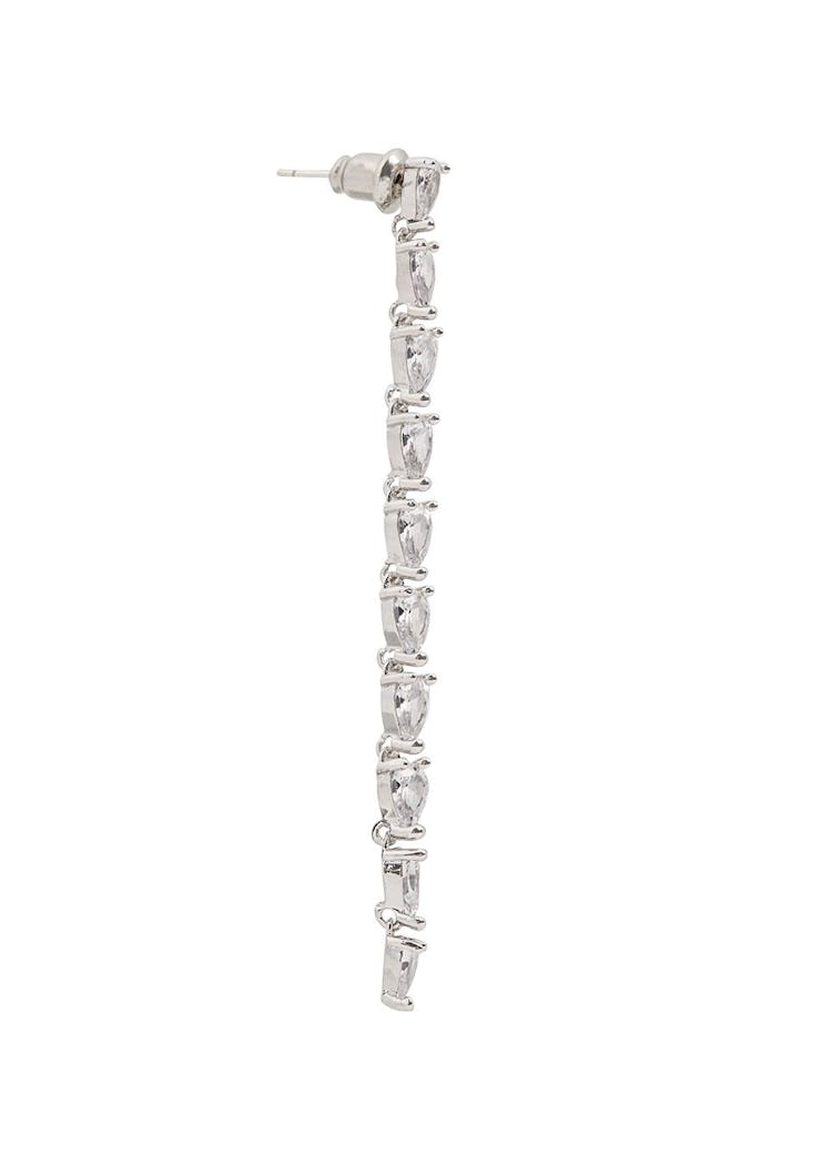 Monarch crystal-embellished silver-tone drop earrings: additional image
