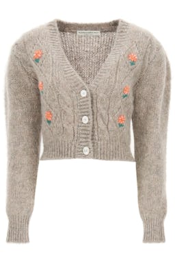 Alessandra Rich Short Cardigan With Embroideries: additional image