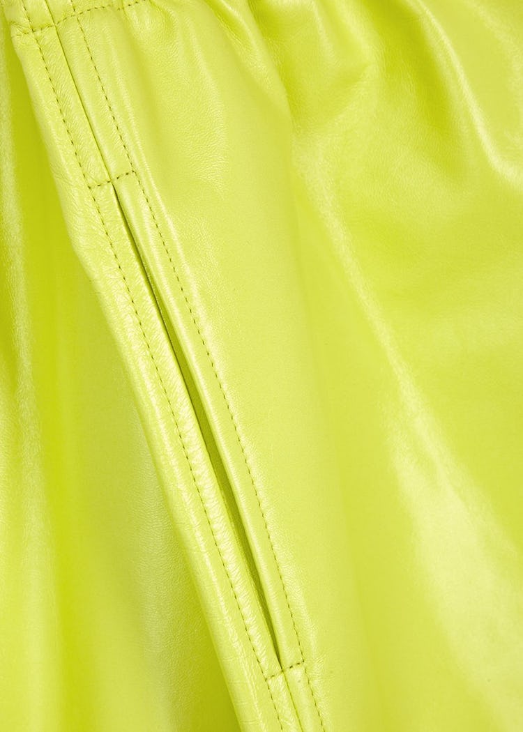 Lime leather shorts: additional image