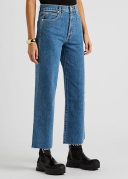 Grace blue wide-leg cropped jeans: additional image