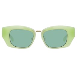 Dries Van Noten 202 Round Sunglasses in Green: additional image