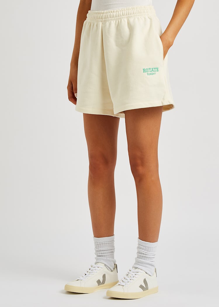 Roda cream logo cotton shorts: additional image