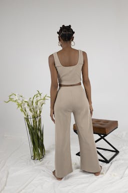 Ribbed Knit Set in Sand: additional image