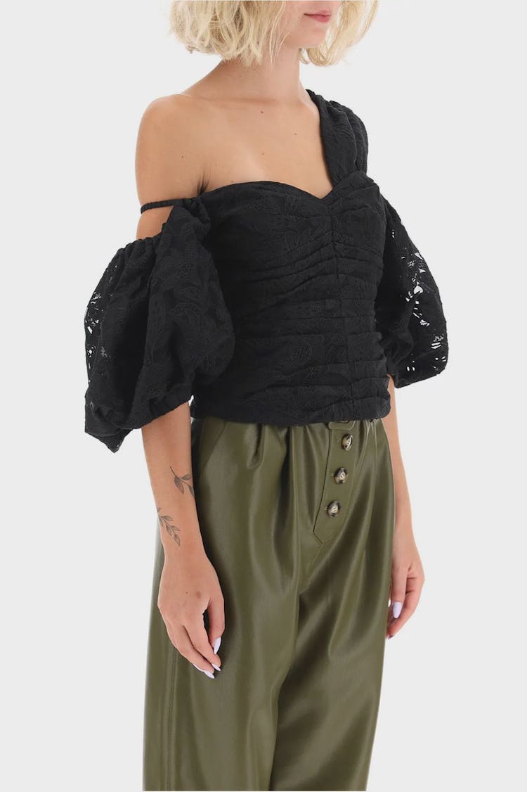 Self Portrait One-shoulder Lace Top: additional image