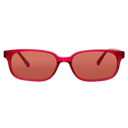 The Attico Gigi Rectangular Sunglasses in Red: additional image