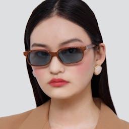 The Attico Gigi Rectangular Sunglasses in Red: additional image