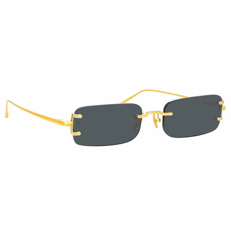 Taylor Rectangular Sunglasses in Yellow Gold and Grey: additional image