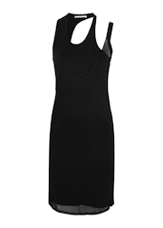 Black fine-knit mini dress: image 1