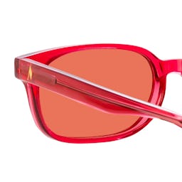 The Attico Gigi Rectangular Sunglasses in Red: additional image