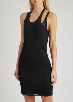 Black fine-knit mini dress: additional image