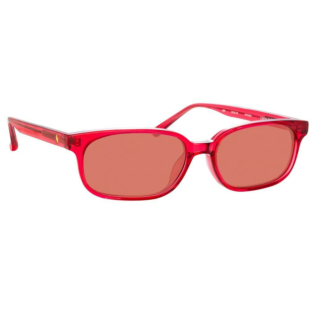 The Attico Gigi Rectangular Sunglasses in Red: image 1