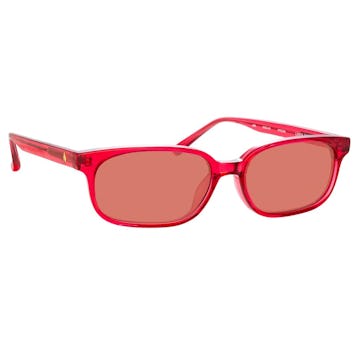 The Attico Gigi Rectangular Sunglasses in Red: image 1