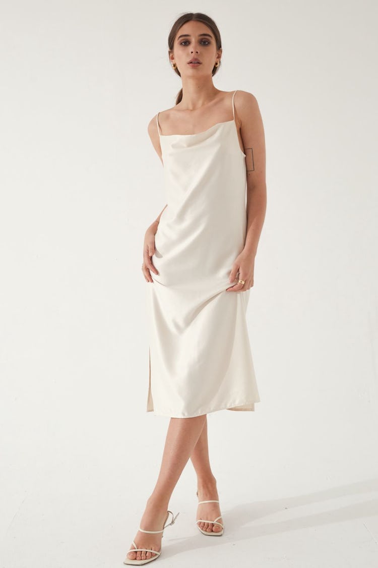 Draped Slip Dress: additional image