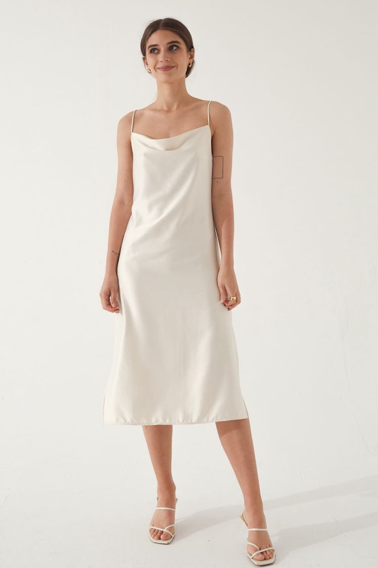 Draped Slip Dress: additional image