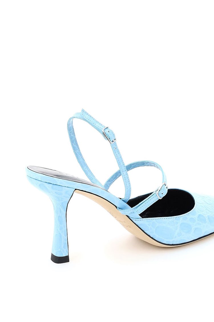 By Far Tiffany Crocodile Print Slingback Pumps: additional image