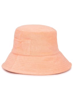 Wave peach terrycloth bucket hat: additional image