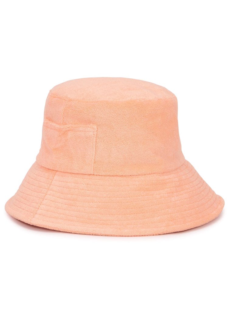 Wave peach terrycloth bucket hat: additional image