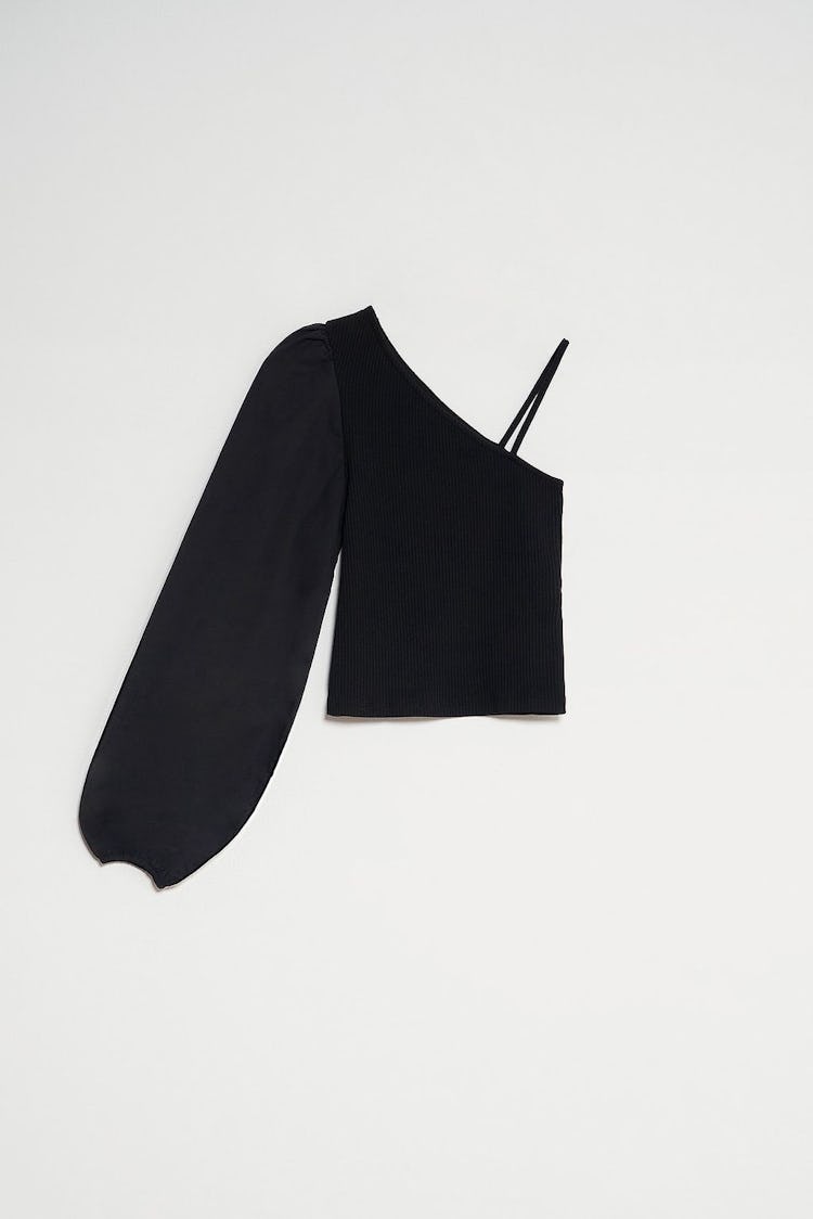 One Shoulder Puff Sleeve Top: image 1