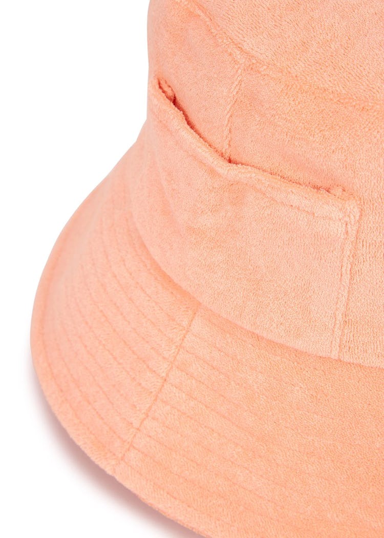 Wave peach terrycloth bucket hat: image 1