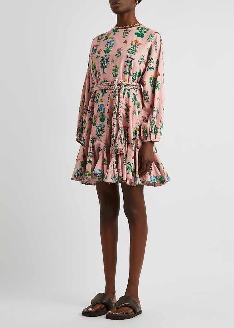 Ella floral-print cotton mini dress: additional image