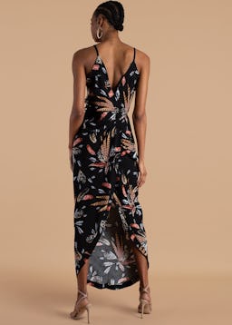 Feather Print Wrap Dress: additional image