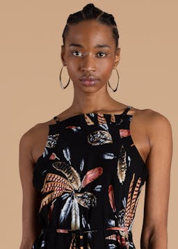 Feather Print Wrap Dress: additional image