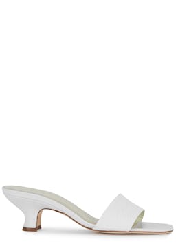 Freddy 50 white leather mules: additional image