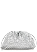 The Mini Pouch silver faux-leather clutch: image 1