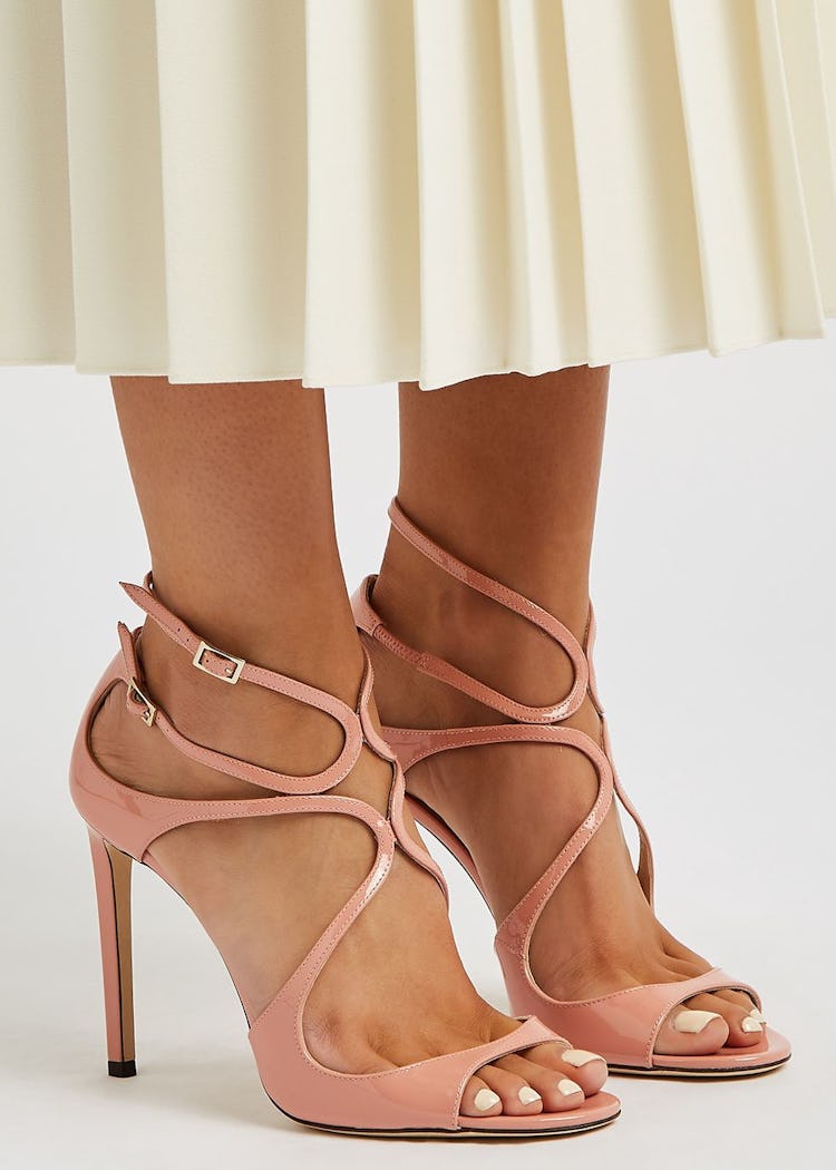 Lang 105 blush cut-out leather sandals: additional image