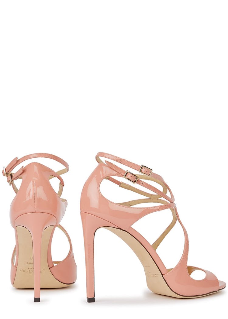 Lang 105 blush cut-out leather sandals: additional image