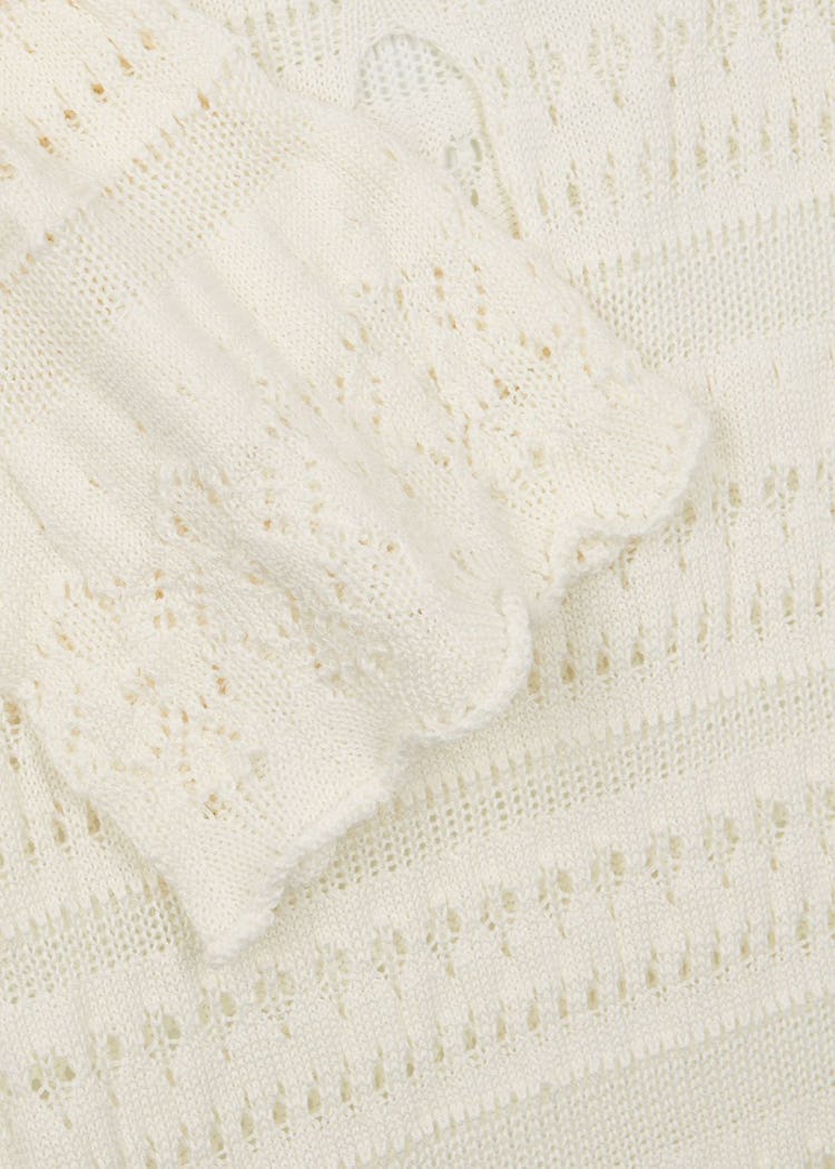 Brigitte white crochet-knit midi dress: additional image