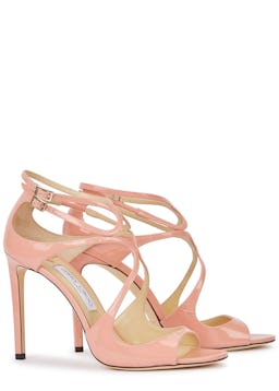 Lang 105 blush cut-out leather sandals: image 1