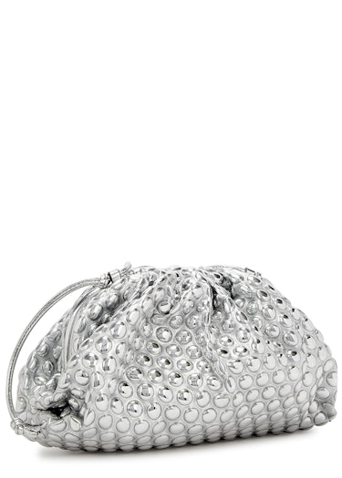 The Mini Pouch silver faux-leather clutch: additional image