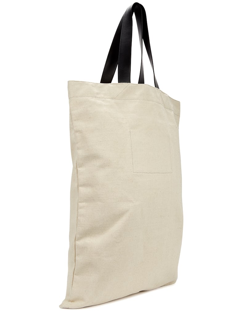 Large cream logo canvas tote: additional image